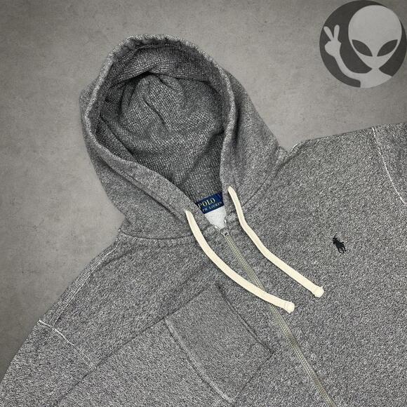 Polo Ralph Lauren Hoodie adult large grey full zip casual - Picture 1 of 7